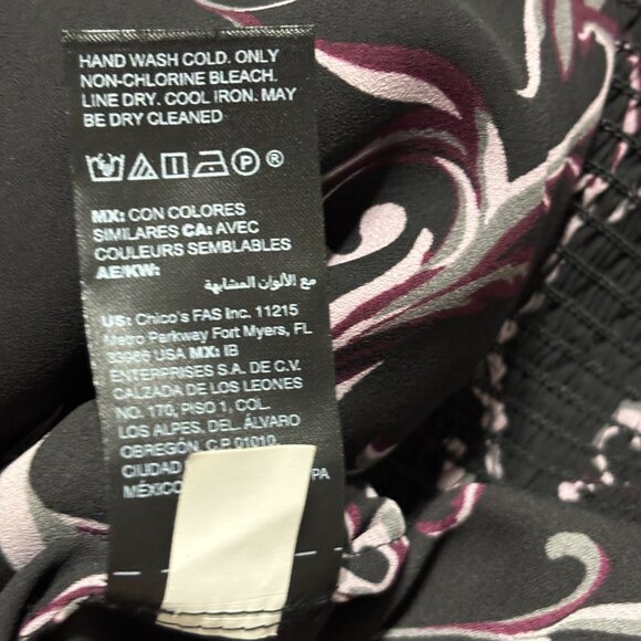 White House Black Market Sz 8 Silk Velvet Burnout Sheer Black Purple Whimsigoth - Picture 12 of 16
